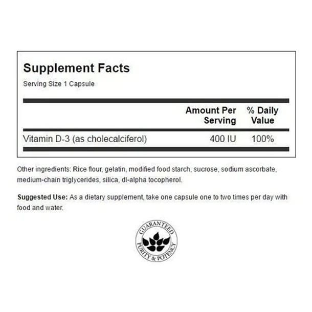 Swanson - Vitamina D3 250 Caps 400 Ui  2