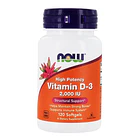 Now - Vitamina D-3, 2000 Ui, 120 Cápsulas 1