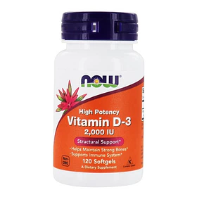 Now - Vitamina D-3, 2000 Ui, 120 Cápsulas