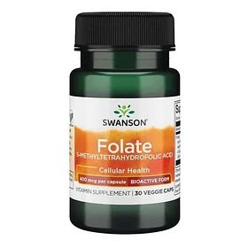 Swanson  - Acido Fólico Folate 30 Capsulas Vegetales