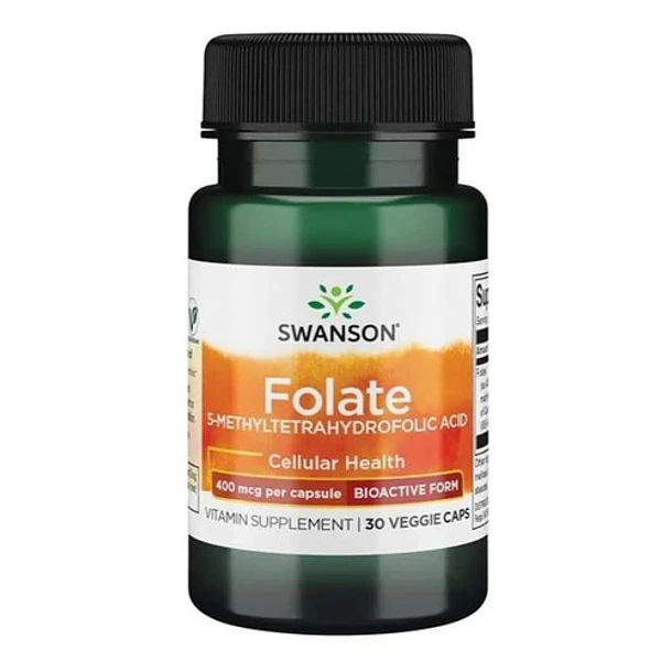 Swanson  - Acido Fólico Folate 30 Capsulas Vegetales 1