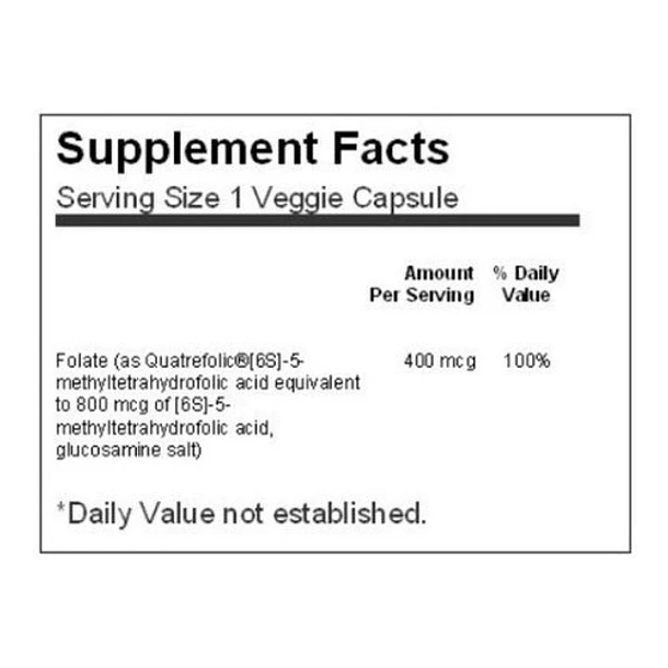 Swanson  - Acido Fólico Folate 30 Capsulas Vegetales 2