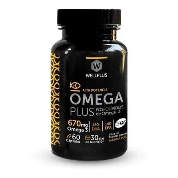 Wellplus Omega Plus 670mg (fosfolípidos De Omega 3) 60caps 1