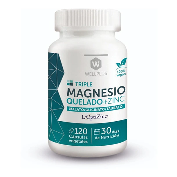 Magnesio Quelado Triple+zinc Wellplus 120 Cápsulas X 2 Un. 2