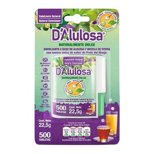 Pastillas Endulsante Natural D´alulosa 500 Unidades 1