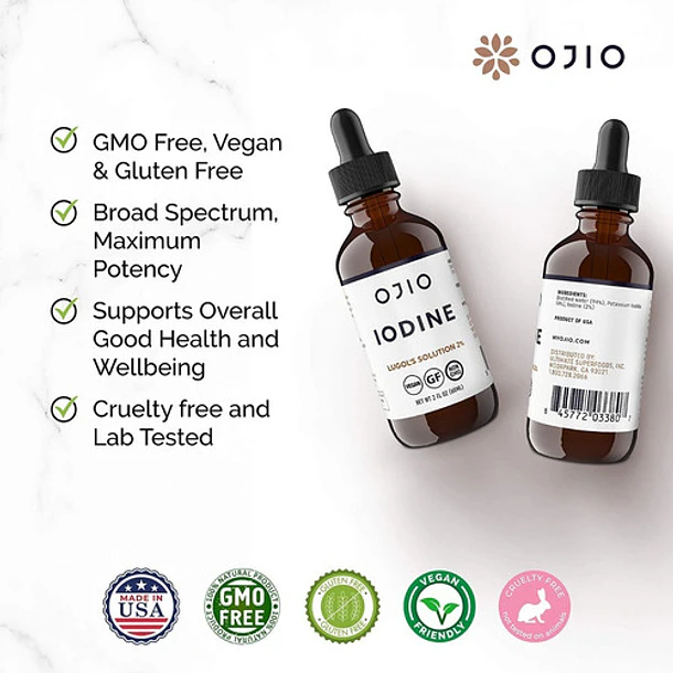 Ojio Solución De Yodo Lugol - Apoyo Tiroideo- 30 Ml 2