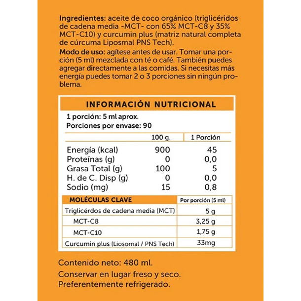 Wellplus - Keto Golden Oil Mct Plus Curcumin 480 Ml  3