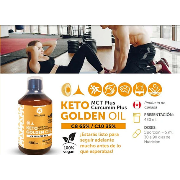 Wellplus - Keto Golden Oil Mct Plus Curcumin 480 Ml  4