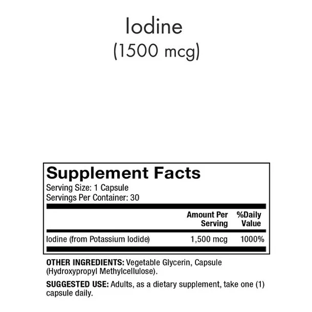 Mercola - Iodine 1.500 Mg 30 Cápsulas (glandula Tiroide) 5