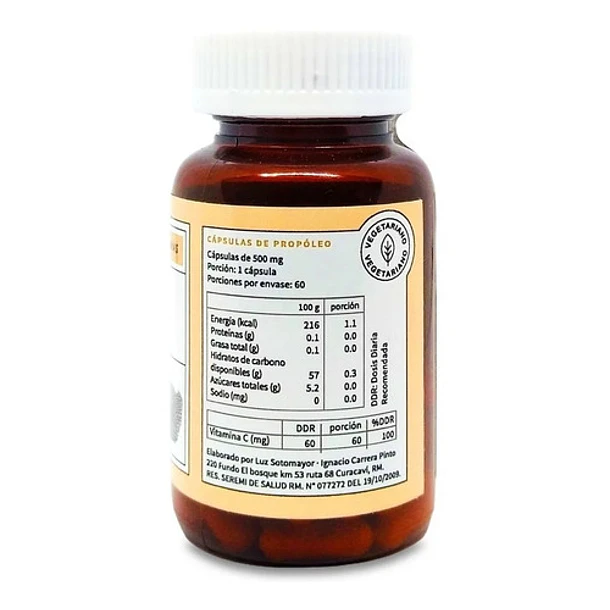 Del Alba - Propóleo Vitamina C 500 Mg  60 Caps 2