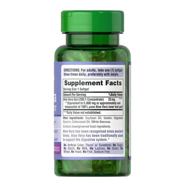 Puritan´s Pride - Aloe Vera 25mg 100 Softgels 5