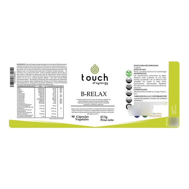 Touch Of Synergy - B - Relax (90 Cápsulas) Relax 3