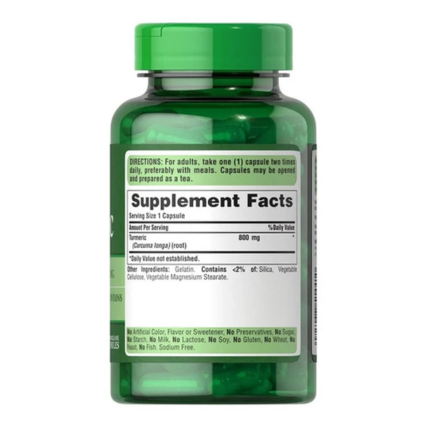 Puritan's Pride - Cúrcuma (Turmeric) 100 Capsulas, 800mg 2
