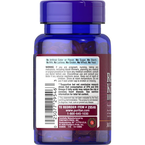 Puritan's Pride - Red Krill Oil 1000 Mg 30 Caps 4