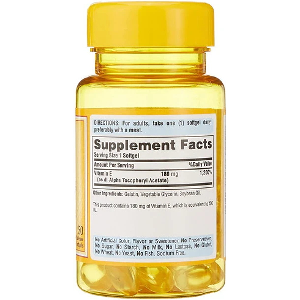 Puritan's Pride - Vitamina E 400iu 180mg 50 Softgels 2