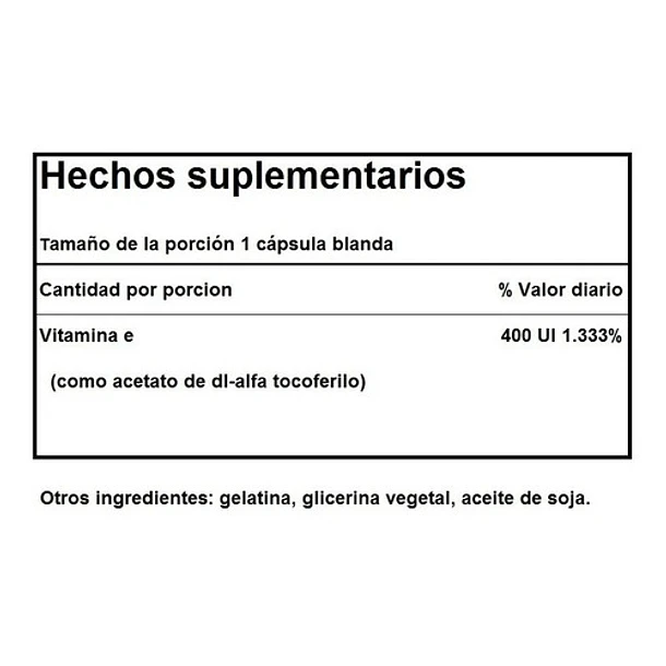 Puritan's Pride - Vitamina E 400iu 180mg 50 Softgels 3