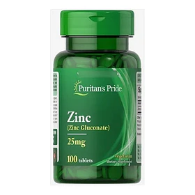 Puritan's Pride - Zinc Gluconato 25mg 100 Tabletas 