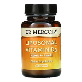 Dr. Mercola, Vitamina D3 Liposomal, 5000 Ui, 90 Cápsulas