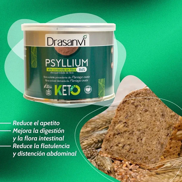 Drasanvi -psyllium Orgánico  Keto Sin Gluten - Fibra Soluble 2