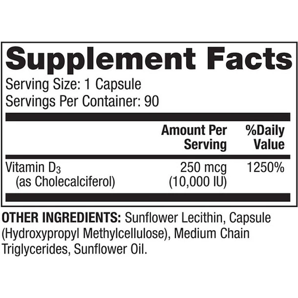 Dr. Mercola, D3 Liposomal, 10.000 Ui 90 Cáps (3 Meses) 3
