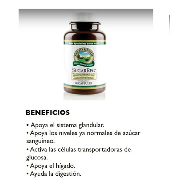 Nature Sunshine - Sugar-reg (regulador De Azúcar) 60 Caps  2