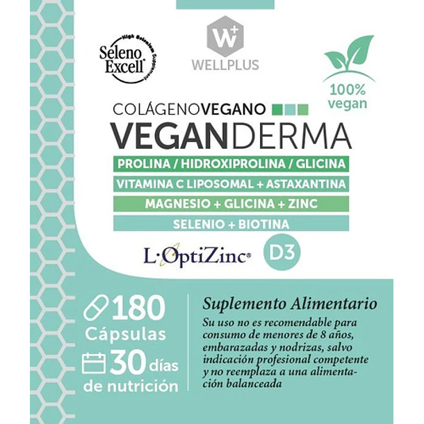 Wellplus - Vegan Derma Colágeno Vegano 180 Caps 3