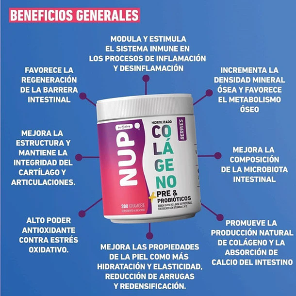 Nup! - Colágeno Hidrolizado+pre & Probióticos- 300 Grs 4