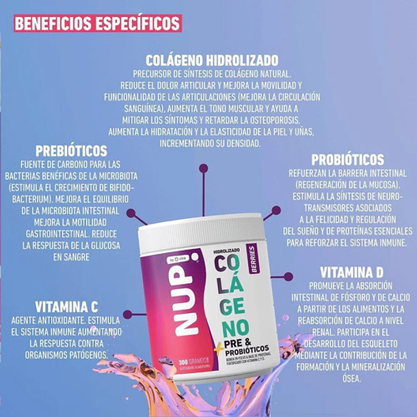 Nup! - Colágeno Hidrolizado+pre & Probióticos- 300 Grs 6