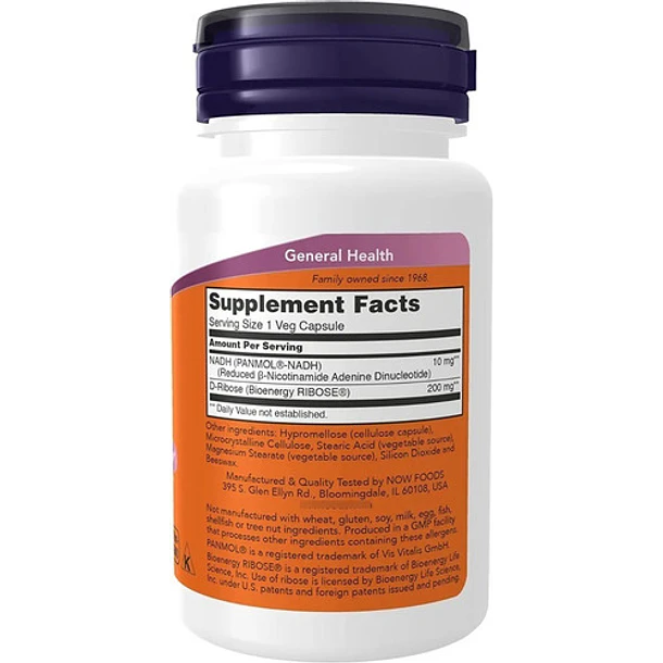 Now Foods, Nadh 10 Mg, 60 Cápsulas Vegetales 2