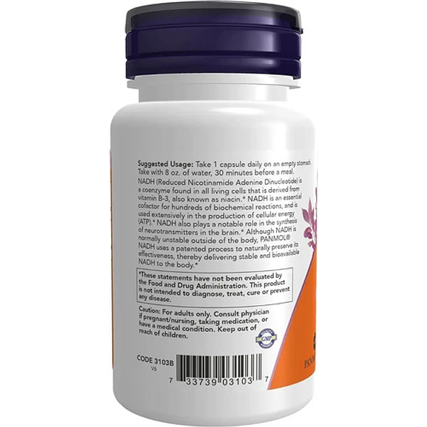 Now Foods, Nadh 10 Mg, 60 Cápsulas Vegetales 3