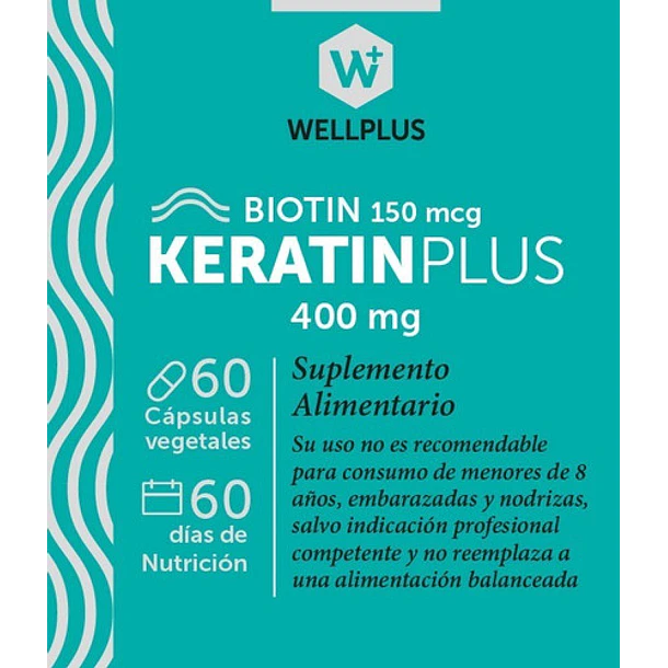 Wellplus - Keratin Plus + Biotina 60 Caps 4