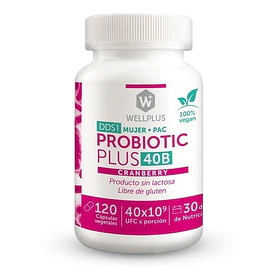 Wellplus - Probiotic 40b Cranberry 120 Cápsulas