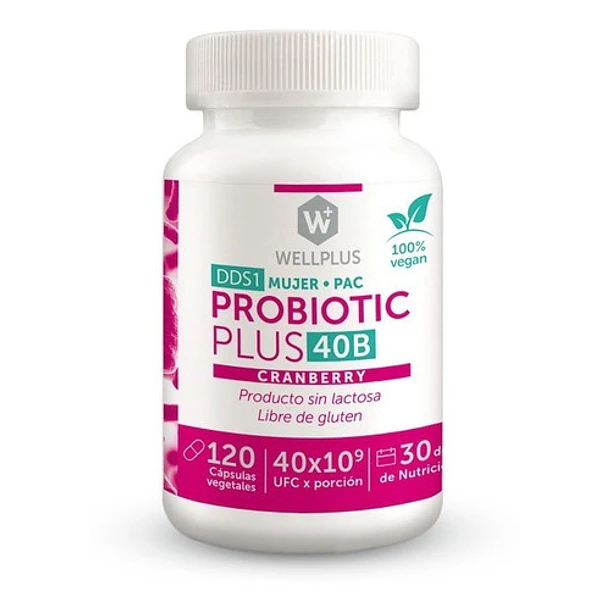 Wellplus - Probiotic 40b Cranberry 120 Cápsulas 1