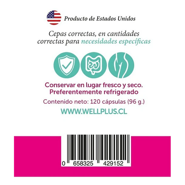 Wellplus - Probiotic 40b Cranberry 120 Cápsulas 4