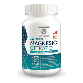 Magnesio Citrato L Glutamina 120 Cap Wellplus