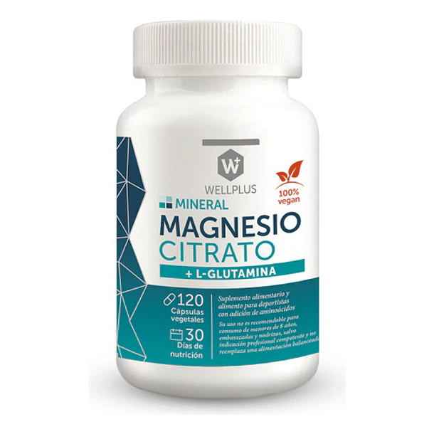 Magnesio Citrato L Glutamina 120 Cap Wellplus 1