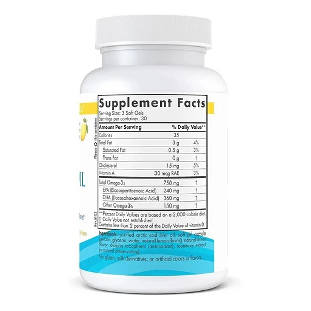 Nordic Naturals - Artic Cod Liver Oil (bacalao) Sabor Limón 3