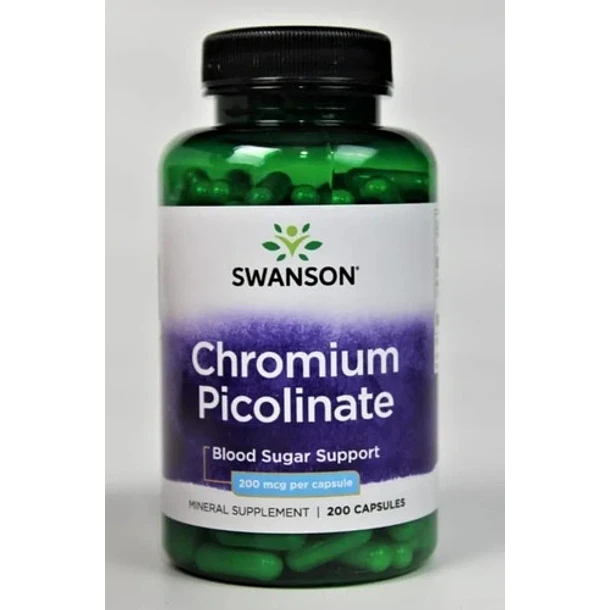Swanson - Picolinato De Cromo 200mcg 200 Caps Control Azucar 1