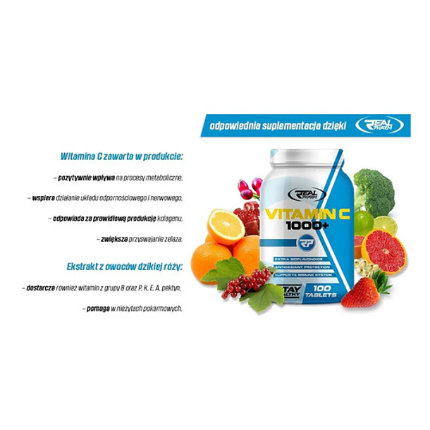 Realpharm - Vitamina C + 1000 - 100 Tabletas  3