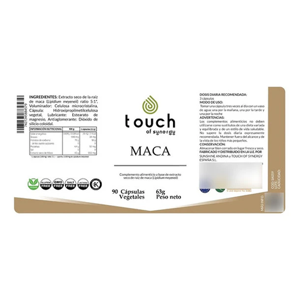 Touch Of Synergy- Maca 900mg 90 Capsulas 6