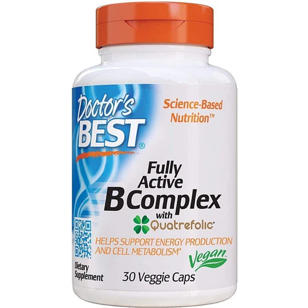 Doctor's Best, - Complejo B Activo Quatrefolic, 30 Cápsulas  1