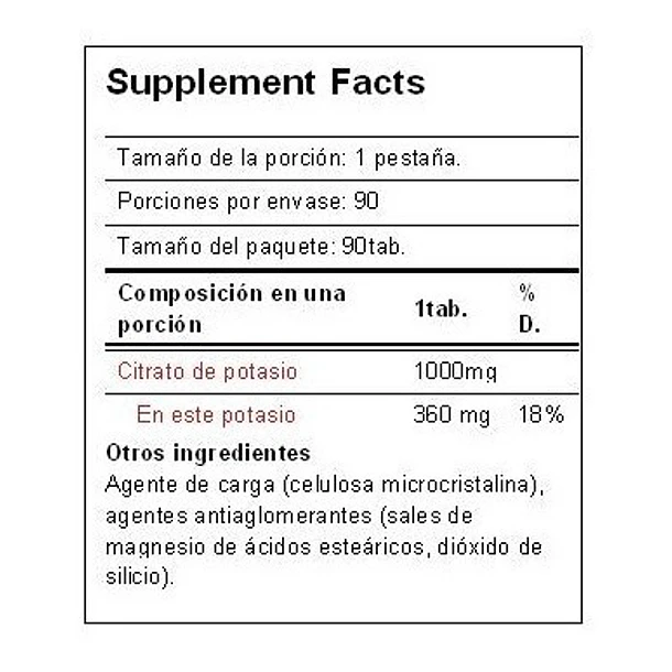 Realpharm - Potasio 90 Tabletas 2