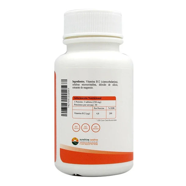 Touch Of Synergy - Vitamina B12 250mg (porción) 60 Caps 2