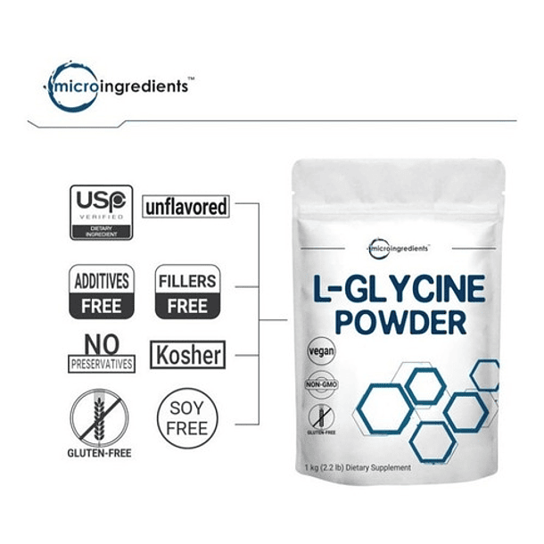 Micro Ingredients - Pura Glicina En Polvo 1kg Sin Sabor 3
