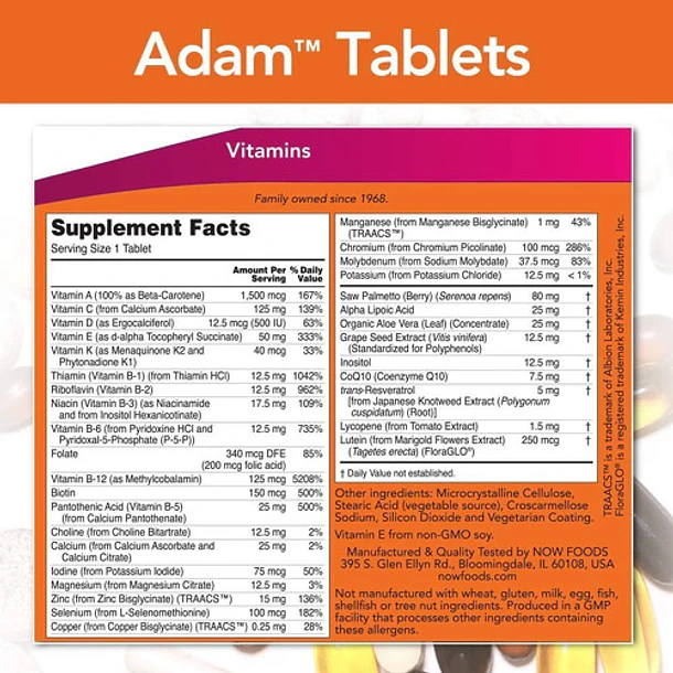 Now Foods - Adam Superior Mens Multivitamínico 90caps  2