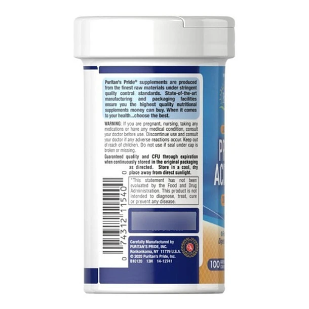 Puritan's Pride - Probióticos Acidophilus 3 Billones 100caps 2