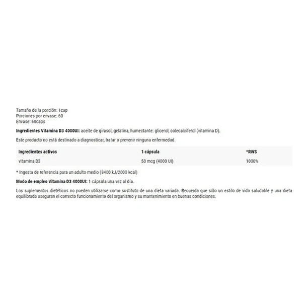 Realpharm - Vitamina D3 4000 Ui 60caps 2
