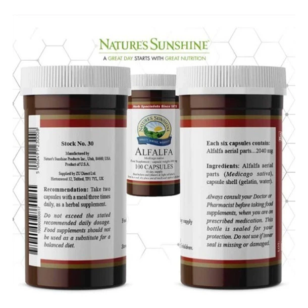 Nature´s Sunshine - Alfalfa 340mg 100caps 4
