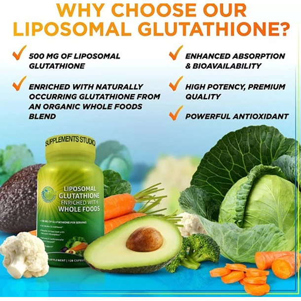 Glutatión Liposomal 500 C/ Alimentos Orgánicos 500 Mg 120cps 4