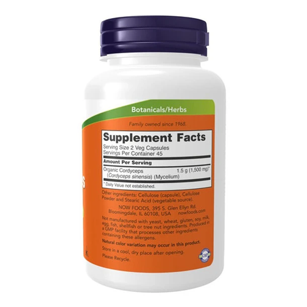 Now - Cordyceps 750 Mg 90 Cápsulas 3
